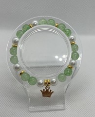 Handmade Stretch Beaded Charm Bracelet Multicolor Round Beads Crown Cross