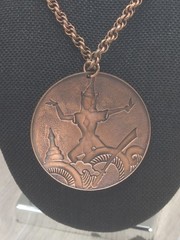 Copper Medallion Pendant Thai Female Goddess Luck Chain Necklace