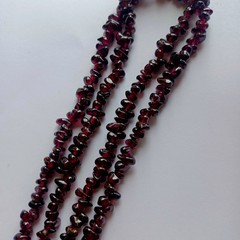 Artisan Cranberry Garnet Polished Natural Bead Eternity Necklace