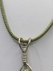 Nature Inspired Carved Green Jasper Leaf necklace with green cord