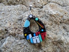 3 PC SET Old Pueblo Galaxy Micro Inlay Gemstone Opal Sterling Silver 925 AP49