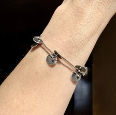 Intriguing Modernist Artisan Fine Silver Kinetic Bracelet, Artist Signed 9.8g