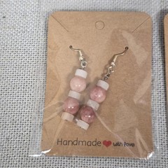 3 Pair Of New Handmade Earrings 1 Pendant Pink Teal Black Gray Orange Silver