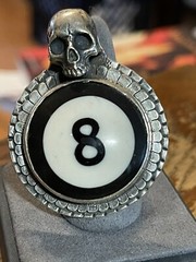 Very Cool Sterling & 8 Ball Ring Signed ASL /.925 Free Shipping!