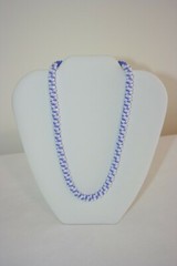NEW Handmade Beaded Kumihimo Purple and White Shimmery Necklace 20″