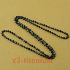 Titanium Blue 26 inch (66cm) ball bead chain 3mm necklace anti-allergy XH101B