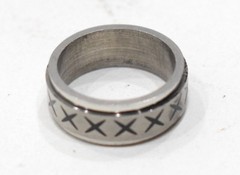 Ring Stainless Steel Etched Spinner Band Ring