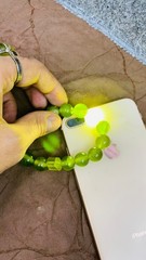 Very Beautiful Natural Serpentine Jade Bracelet Green Gemstone Beaded Bracelet