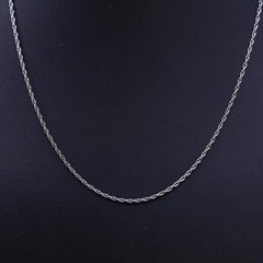 18” 2mm, vintage Italian sterling silver 925 Singapore rope chain necklace