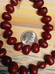 Artisan Crafted Dark Bean and Seed Bead Single Strand Necklace