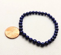 Natural Lapis Lazuli Beaded Stretch Bracelet 7″ 5.5 mm