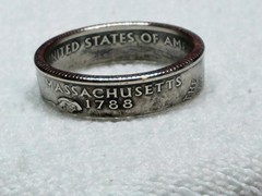 MASSACHUSETTS – Size 11 State Quarter Coin Ring