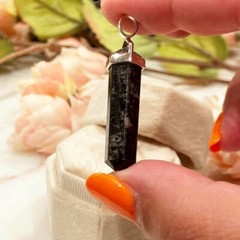 A- Grade Green Tourmaline Double Terminated Point and Sterling Silver Pendant