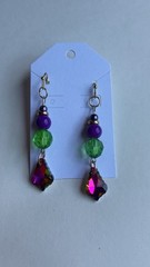 2 Pairs Handmade Earrings Fantasy Witchy Glass Acrylic Cosplay Multicolor Boho