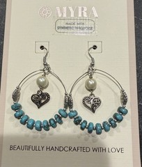 Handcrafted Turquoise Western Style Earrings New
