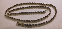Vintage 21” long 10k 1/20 GF over sterling silver 925 rope chain necklace((B120)