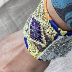 Artisan OOAK Moroccan Inspired Handmade Embellished Cuff Bracelet Embellished 7’