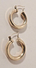 Sterling silver loop earrings 1” Vtg Jordan minimalist primitive hoops