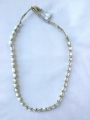 PUKA SHELL HEMP SURFER CHOKER NECKLACE Heishi Braided 16″ US Gift New