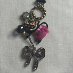 Betsey Johnson Kitty in a TuTu Lariat Necklace RARE Embellished Sparkly Glam