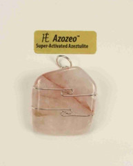 1.1″/27mm AZOZEO™ Pink Fire Azeztulite™ wire wrapped Pendant #825