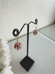 Japanese Tensha bead and crystal glass earrings with surgical stainless hooks