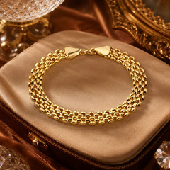 Luxury Gold Pantha Bracelet 9ct Yellow Gold 375 Hallmark 19cm