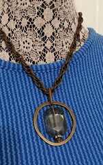 Handmade Pendant Statement Gemstone Necklace Scooples Jewelry Smoky Grey Stone
