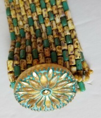 Handcrafted Bracelet and Earring Set Beaded Silver BOHO Tribal Casual Gift Box