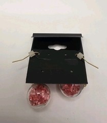 Gold Tone Pink Crystal Filled Balls Dangle Drop Statement Earrings
