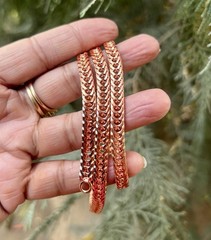 11 inch Pure Copper Franco V Chain Anklet, Healing Copper Jewelry, Spiritual
