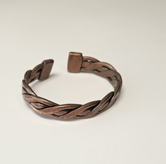 Braided Copper Cuff Bracelet Vintage Boho Unisex