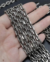 New 7mm Pure Titanium Diamond-Cut Chain Necklace Men Women Anti-allergy 24 inch