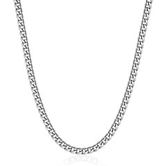 BROSWAY Silver Stainless Steel Asscher Stone Pendant Collarino 75cm (BIK93) New