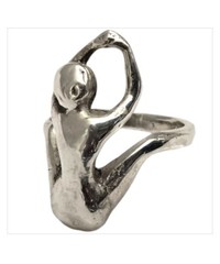 Novelty Designer Art Nouveau Style Sterling Silver Female Figure Ringsz9