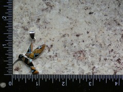 Hummingbird Sterling Silver Tiger’s Eye & Opal Inlayed Large Size Pendant AH7