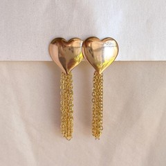 Gold Chain Tassel Earrings, Statement Dangle Earrings, Gift for Her