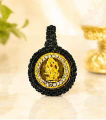 Ganesha Pendant with handmade macrame cords