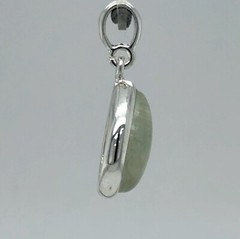 Green Drop / Pear / Teardrop PREHNITE Pendant 925 STERLING SILVER Natural #64e