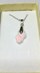 #458- 3.75ct Genuine Freeform Ethiopian Welo Opal on a 925 Sterling Silver Chain