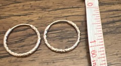 14K RG Over Sterling Silver 20mm Wavy Textured Hoop Earrings (1.35 g)