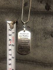 Handmade Silver Stepdad Father Inspirational Pendant On Silver Snake Chain