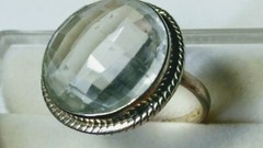 FETCHING NATURAL LEMON QUARTZ IN .925 STERLING SILVER RING SIZE 7.0-7.25!