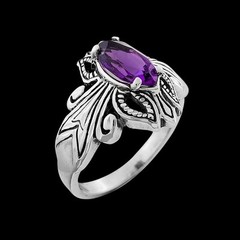925 Sterling Silver Amethyst Ring, February Birthstone Ring, Amethyst…