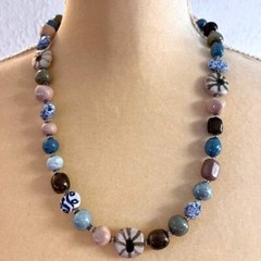 Handmade Multicolored Necklace. 23.5 in