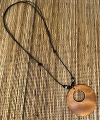 Brown Circle Pendant Necklace – Handmade Wooden Jewelry | Adjustable Unisex