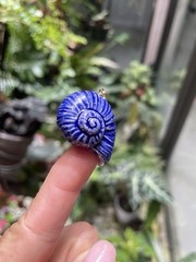 Handmade Ceramic Pendant Jewelry. Unique piece. Indigo