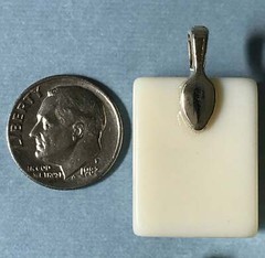 Select 1 Mah Jongg Mahjongg Travel Size White Tile Handcrafted Pendant + Chain