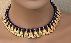 Lapis Beads Egyptian Style Repro fly Choker-Smithsonian catalog collection