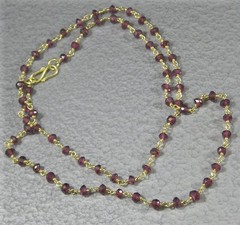 Vermeil Gold over .925 Sterling Silver Petite Faceted Rhodolite Garnet Necklace